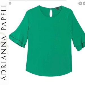 Adrianna Papell Double Bell Cuff Sleeve Top SZ Med